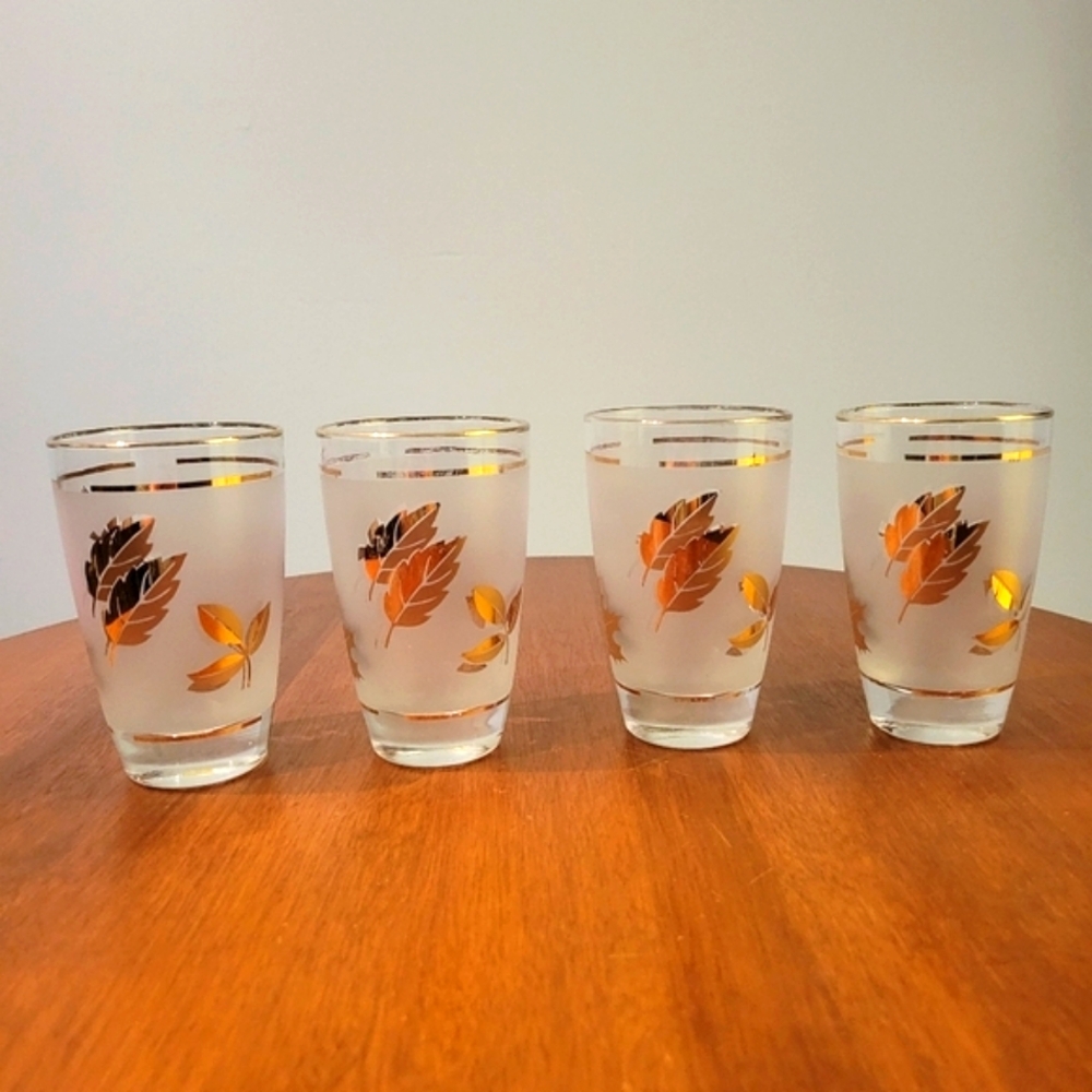 Libbey Golden Foliage MCM Glassware